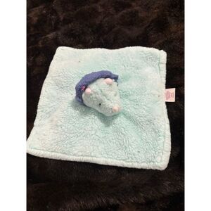 Parents Choice Blue Triceratops Dinosaur Security Blanket Baby Lovey Plush Satin